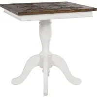 CLP Grasby Bijzettafel - Vierkant - Houten Keukentafel - Salontafel - 70x70 cm - Bistrotafel - Shabby Chic rustiek - donkerbruin