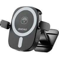 Dudao Uchwyt voor telefoon, model Fw11, voor in de auto, met draadloze oplader (15W), geschikt voor bevestiging op de ventilatierooster of het dashboard - zwart