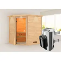 Karibu | Jella Sauna met Dakkraag | Kachel 3,6 kW Geïntegreerde Bediening