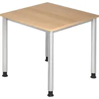 Hjh OFFICE PRO HILO 8 S - 80 x 80 Eiken Tafelhoogte I In hoogte verstelbaar