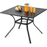 Vevor Patiotafel Tuintafel Balkontafel (94 x 94 cm) Gemaakt van koolstofstaal Vierkante eettafel voor buiten Tuin Patio Tuin Veranda