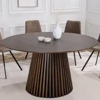 Riess Ronde eettafel VALHALLA WOOD 120cm gerookt eiken kolomvoet - 43434