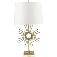 Gilded Nola LED Tafellamp Sun King | 1X E27 Max 60W | Distressed Gold, Cream Shade