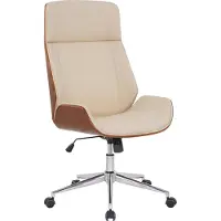 CLP Varel Bureaustoel - Ergonomisch - Voor volwassenen - Kunstleer - walnoot/creme