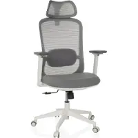 Hjh OFFICE Bureaustoel / Draaistoel MIKEO G zitting stof / rug mesh grijs