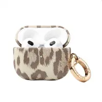 Selencia Sabi Case met panterprint voor de Apple Airpods 3 - Soft Ivory