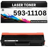 PrintAbout Toner 593-11108 (HF44N) Zwart geschikt voor Dell