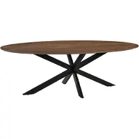 Label51 James Eetkamertafel - Bruin - Hout - 210 cm - Ovaal