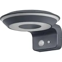 Osram ENDURA Style Solar wandlamp Glow, met twee afzonderlijk te bedienen lichtringen, warmwit licht (3000K), geïntegreerde sensor, bruikbaar zonder elektriciteit, beschermingsklasse IP44, donkergrijs