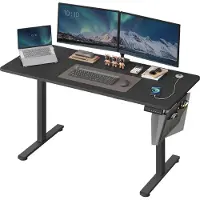 Songmics Elektrisch in Hoogte Verstelbaar Bureau - Stijlvol, Stil & Ergonomisch, zwart / 60T x 140B x (72-120)H cm