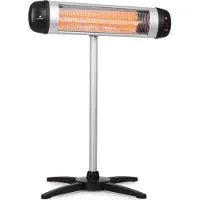 Blumfeldt Terrasverwarmer, Mobiele infrarood-terrasverwarmer staand, Terrasverwarmer voor terras en wintertuin, CO2-vrije warmtestraler elektrisch, IP34 infraroodstraler, 2500 W