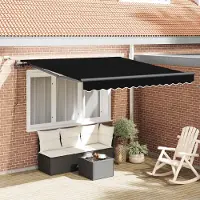Prolenta Maison Exclusive - Uitschuifbare zonnescherm, zwart, 350 x 250 cm, polyester