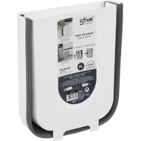 5five Simply Smart 5Five - Opvouwbare Hangende Afvalbak 8 Liter – Keukenkast Deur – Wit/Grijs