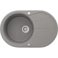 Bergström Spoelbak – 78 x 50 cm Rond met droogplaats Beton