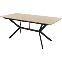 ML-Design Houten eettafel 180x80x75 cm lichtbruin Eetkamertafel voor 6 personen ML design
