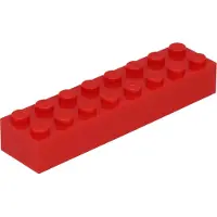 LEGO 2x8 steen 3007 - 10 stuks, rood