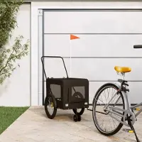 Prolenta Maison Exclusive - Fietsaanhanger voor honden, zwart, gemaakt van Oxford-stof en metaal