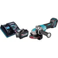 Makita GA 047 GT101 Accu haakse slijper 40 V max. 125 mm X-LOCK Brushless + 1x oplaadbare accu 5.0 Ah + lader