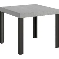 Itamoby - Uittrekbare eettafel 90/246x90 cm, serie Linea, cementlook blad, poten in antraciet
