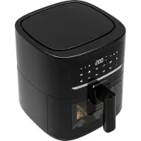 Kitchenbrothers Airfryer XL - 6L - 1600W - Heteluchtfriteuse - 50ºC tot 200ºC - 10 Kookprogramma's - Zwart