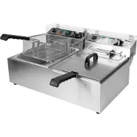 YATO Gastro-friteuse met twee bakken, elk 6 liter
