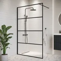 Badplaats Douchewand essos 120 x 200 cm zwart – inloopdouche 8 mm transparant