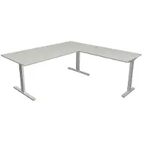 Theo Kerkmann Büromöbelfabrik GmbH & Co. KG Form 2 Hoekbureau Lichtgrijs T-Voet 1.800 (B) x 1.800 (D) x 820 (H) mm