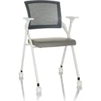 Hjh OFFICE Bezoekersstoel / klapstoel PRIORITY II W mesh / PU grijs