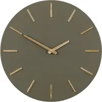 Mica Decorations Brixen Wandklok - Ø36 cm - Donkergroen