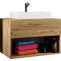 VCM 2 stks Wastafel/breedte 80 cm/wastafelmeubel wastafel badkamerkast keramiek Lendas ll