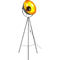 Globo Tripod Vloerlamp Timo Zwart Met Goud