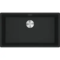 Franke Maris vlakke spoel, Fragranit wasbak MRG 210-72, zwart mat, handbediening, vanaf 80 cm. Artikelnummer: 135.0683.
