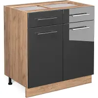Vicco Fame-Line Keukenonderkast – 80 cm met lade, zonder werkblad Antraciet Hoogglans