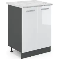 Vicco R-Line Keukenonderkast – 60 cm WB Marmer Wit Hoogglans