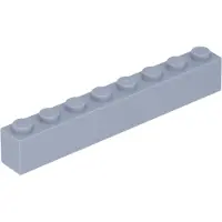 LEGO 100 stuks 3008 steen/blok 1x8, basisstenen, 100 stuks, lichtblauw