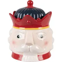 Clayre & Eef Voorraadpot Notenkraker Ø 16x19 cm Rood Keramiek