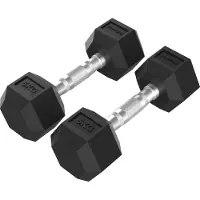 Tunturi Platinum Hexa Dumbbell Set - Rubber - 2x 5kg - Zwart