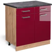 Vicco R-Line Keukenonderkast – 80 cm, WB Antraciet Rode hoogglans