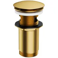 Omnires - Wastafel afvoerplug, Clickclack, geborsteld goud A706GLB