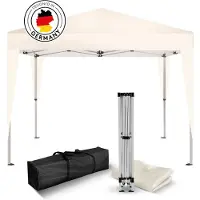 Kronenburg Vouwtent Partytent 2 x 2m, Kleur Beige - Zonder Zijelement - Waterdicht Pavillon - UV-bescherming 50