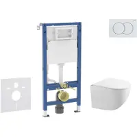 Geberit Duofix - Voorwand montageset, Gaia toilet en softclose zitting, Delta01 bedieningsplaat, alpine wit SANI11CA3120B