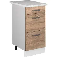 Vicco R-Line Keukenonderkast – 40 cm met laden, met marmeren werkblad Sonoma