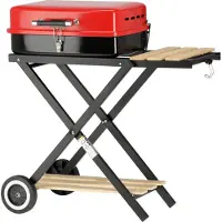 LUND Compacte Inklapbare Houtskoolgrill – 45 x 33,5 cm – Draagbare Kofferbarbecue