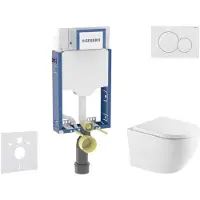 Geberit Kombifix - Voorwand montageset, Oudee toilet en softclose zitting, Sigma01 bedieningsplaat, alpine wit SANI15CA3158