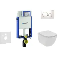 Geberit Kombifix - Set voorwandinstallatie, toilet en zitting Ideal Standard Tesi, bedieningspaneel Sigma20, Rimless, SoftClose, wit/chroom 110.302.00.5 NE4
