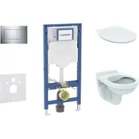 Geberit Duofix - Voorwand montageset, Alpha toilet en softclose zitting, Sigma20 bedieningsplaat, chroom SANI11CD1105