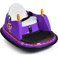 Costway 6V kinderauto met afstandsbediening, elektrische voertuig met kleurrijke lichtjes en muziek, kinderauto met 360-graden draaibaarheid, kinderrijtuig voor kinderen van 2-5 jaar (lila)
