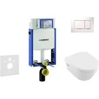 Geberit Kombifix - Set voorwandinstallatie, toilet en zitting Villeroy & Boch, bedieningspaneel Sigma20, DirectFlush, SoftClose, CeramicPlus, wit / glanzend chroom 110.302.00.5 NB5