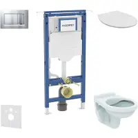 Geberit Duofix - Voorwandinbouwset, Alpha toilet met zitting, Sigma20 bedieningsplaat, mat chroom/chroom SANI11CD2101