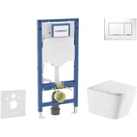 Geberit Duofix - Voorwand montageset, Arkas toilet en softclose zitting, Sigma20 bedieningsplaat, wit/chroom SANI11CA31141